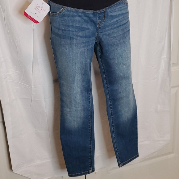 Blue Maternity Jeans Skinny Maternity Crop Jeans - Picture 3 of 6